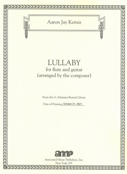 Lullaby : For Flute and Guitar / arranged by The Composer.