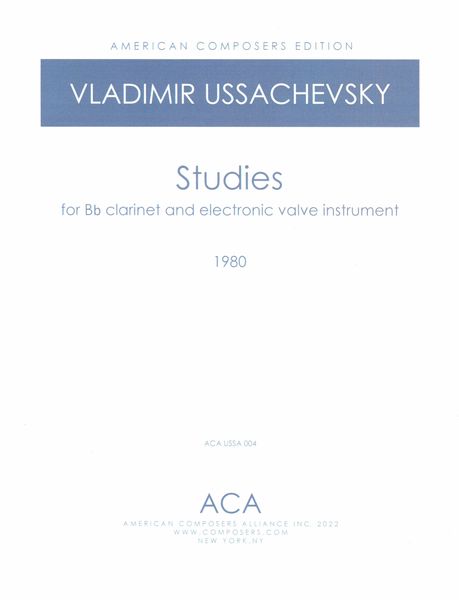Studies : For B Flat Clarinet and Electronic Valve Instrument (1980).