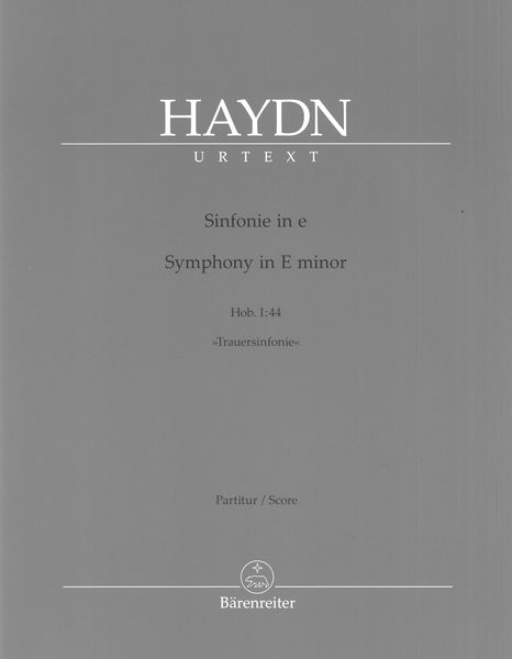 Symphony In E Minor, Hob. I:44 (Trauersinfonie) / Ed. Andreas Friesenhagen and Ulrich Wilker.