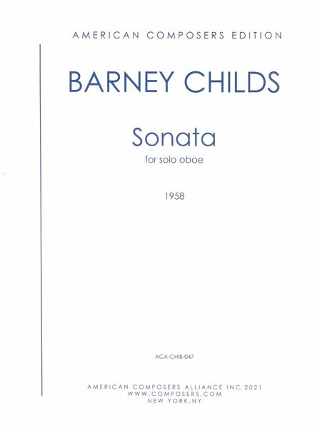 Sonata : For Solo Oboe (1958).