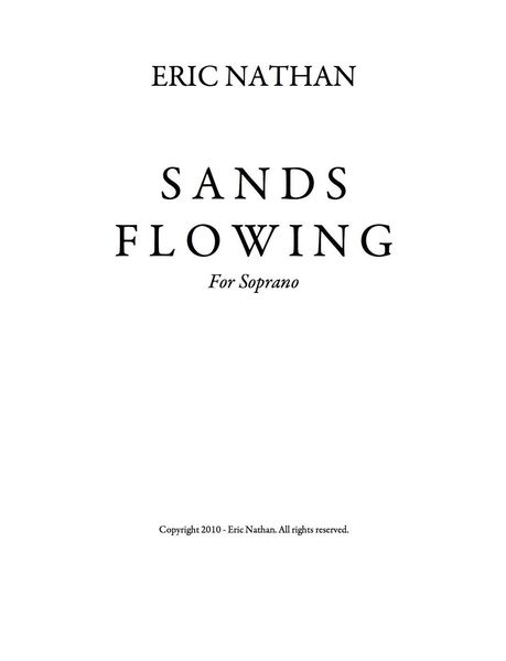 Sands Flowing : For Soprano.