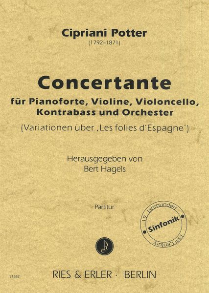 Concertante : Für Pianoforte, Violine, Violoncello, Kontrabass und Orchester / Ed. Bert Hagels.