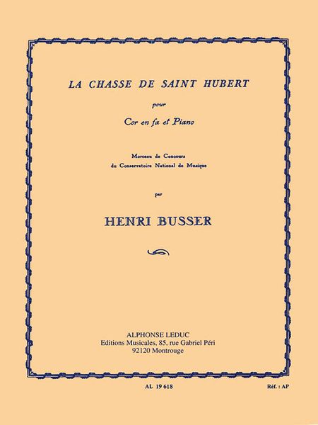 Chasse De St. Hubert : For Horn and Piano.