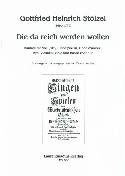 Da Reich Werden Wollen : Kantate Für Soli, Chor, Oboe d'Amore, 2 Violinen, Viola & Basso Continuo.