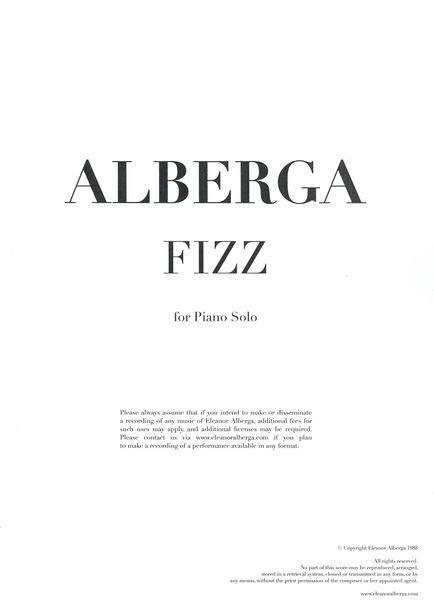 Fizz : For Piano Solo (1988).