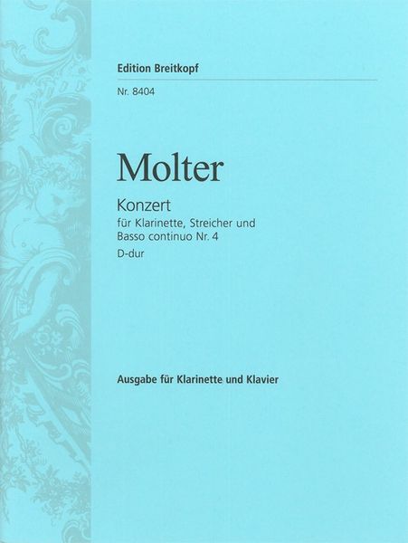 Konzert Nr. 4 : Für Klarinette, Streicher und Basso Continuo D Dur.