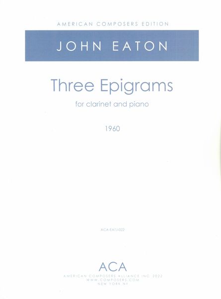 Three Epigrams : For Clarinet and Piano (1960).