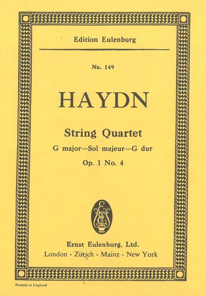 String Quartet Op. 1, No. 4 In G Major.