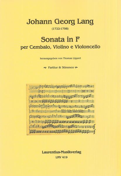 Sonata In F : Per Cembalo, Violino E Violoncello / edited by Thomas Lippert.