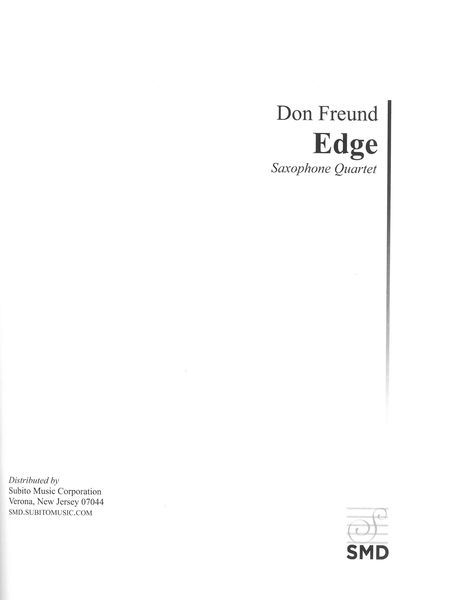 Edge : For Saxophone Quartet (1984).