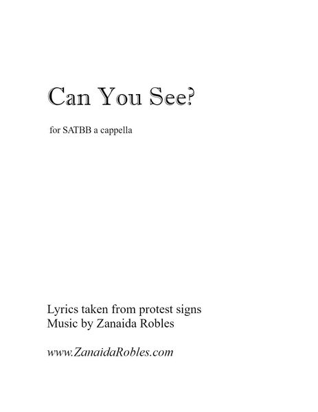 Can You See? : For SATBB A Cappella [Download].