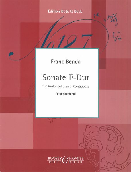 Sonate F-Dur : Für Violoncello und Kontrabass / edited by Jörg Baumann.