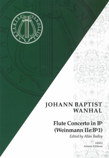 Flute Concerto In B Flat (Weinmann IIe:Bb1) / edited by Allan Badley.