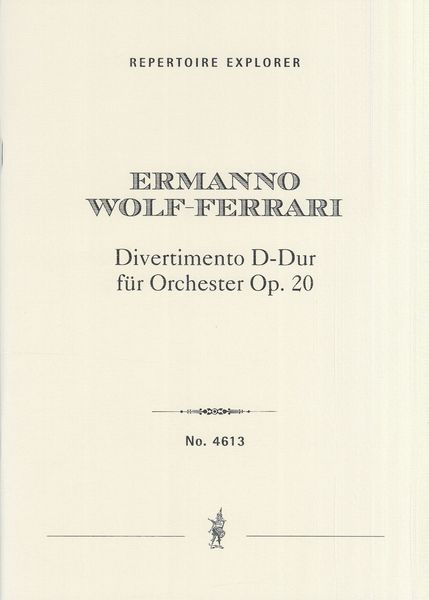 Divertimento D-Dur, Op. 20 : Für Orchester.