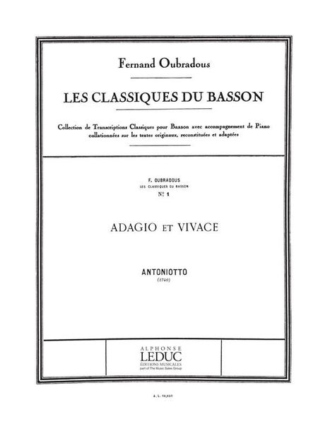 Adagio Et Vivace : Pour Basson.