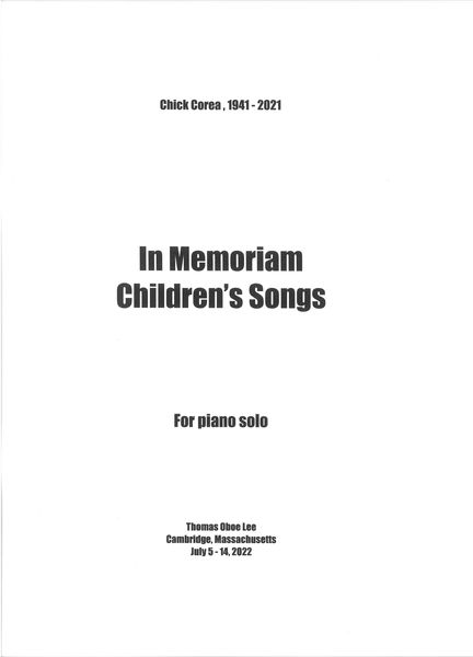 In Memoriam... Children's Songs : For Piano Solo (2022).