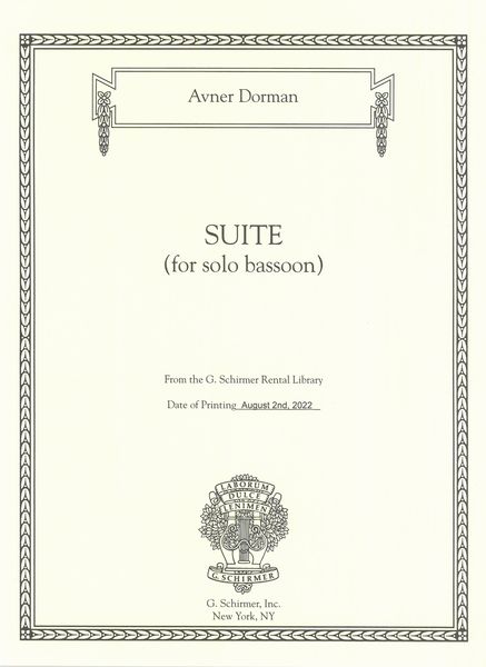 Suite : For Solo Bassoon.