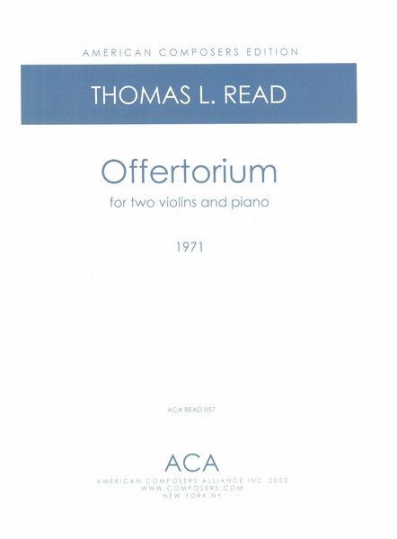 Offertorium : For Two Violins and Piano (1971).