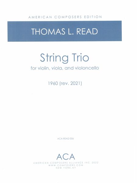 String Trio : For Violin, Viola and Violoncello (1960, Rev. 2021).