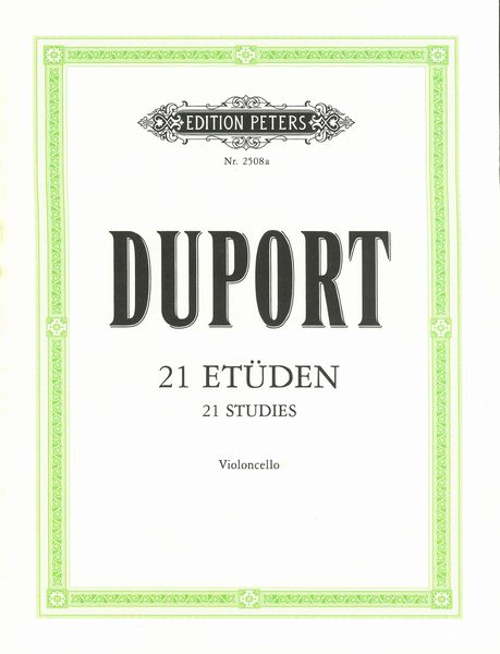 21 Studies For Violoncello : Revised With Fingering by Friedrich Gruetzmacher.