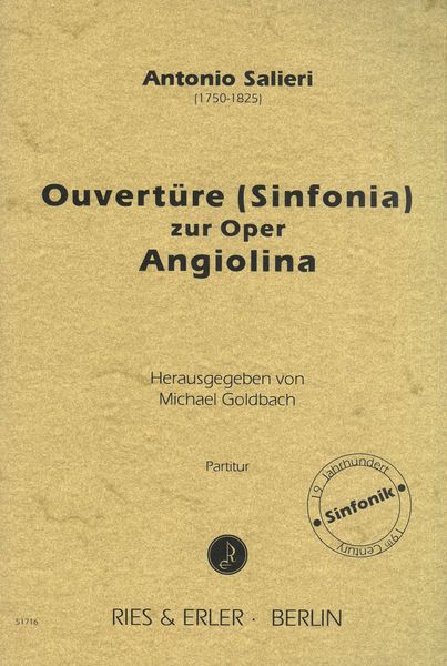 Ouvertüre (Sinfonia) Zur Opera Angiolina / edited by Michael Goldbach.