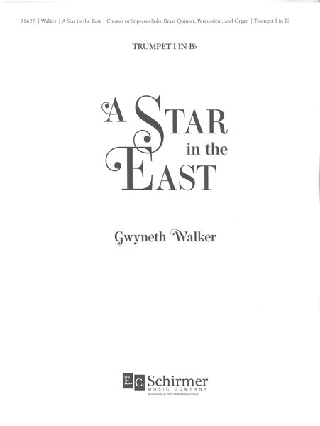 Star In The East - Three Carol Settings : For Soprano, Brass Quintet, Percussion and Organ (2020).