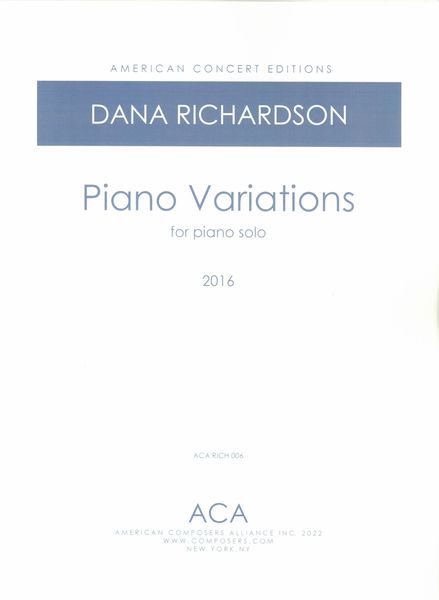 Piano Variations : For Piano Solo (2016).