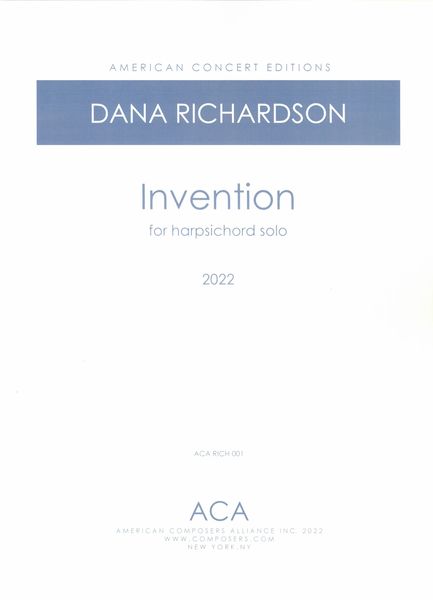 Invention : For Harpsichord Solo (2022).