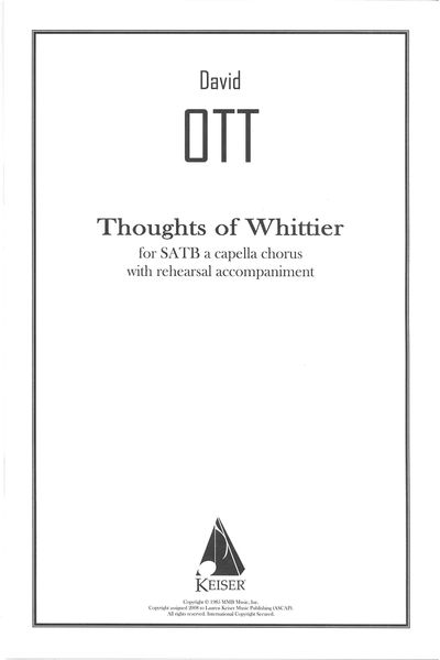 Thoughts of Whittier : For SATB A Cappella Chorus.