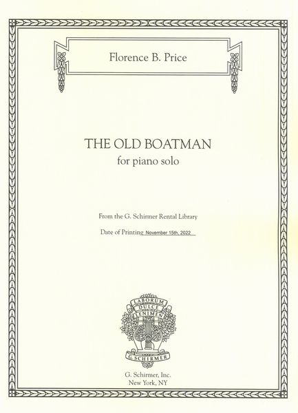 The Old Boatman : For Piano Solo.