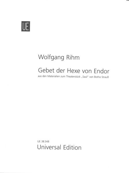 Gebet der Hexe von Endor : Solo-Kantate Für Sopran und Violoncello (2021).