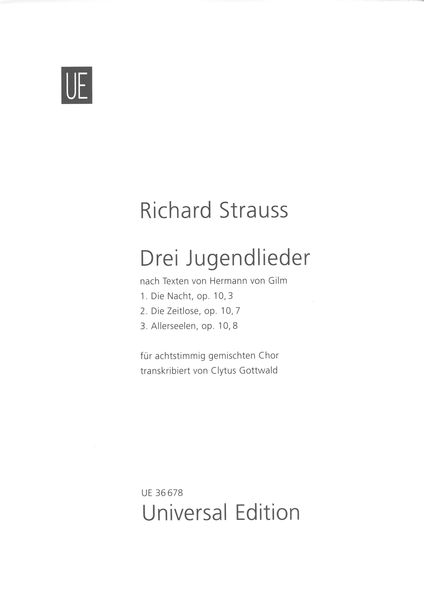 Drei Jugendlieder : Für Achtstimmig Gemischten Chor / arranged by Clytus Gottwald.