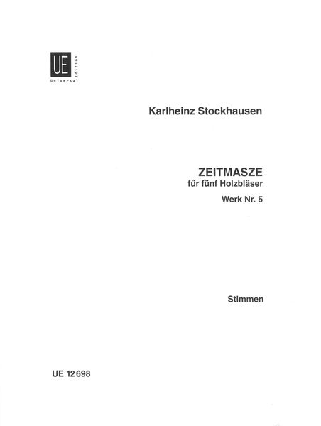 Zeitmasse (Nr. 5) : For Flute, Oboe, Cor Anglais, Clarinet In A and Bassoon.