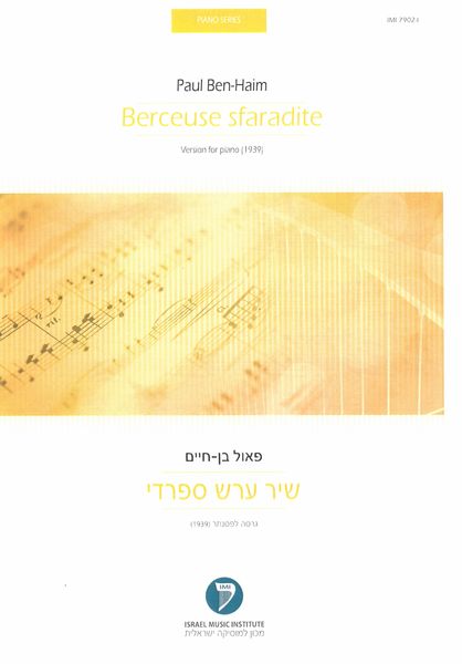 Berceuse Sfaradite : Version For Piano (1939).