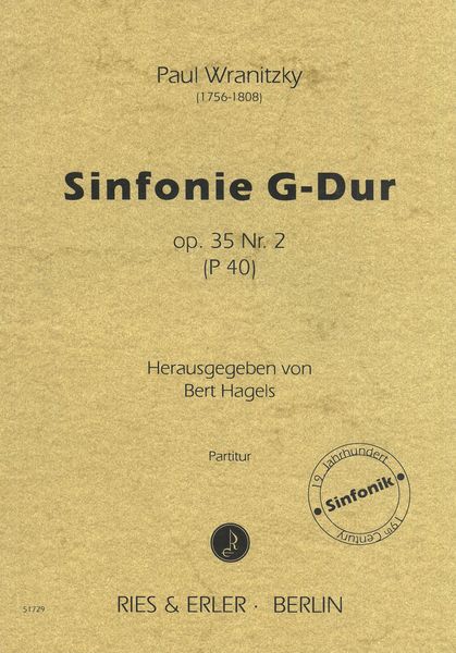 Sinfonie G-Dur, Op. 35 Nr. 2 (P 40) / edited by Bert Hagels.