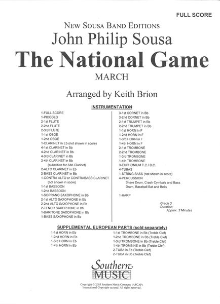 National Game : For Concert Band / arranged by Keith Brion.