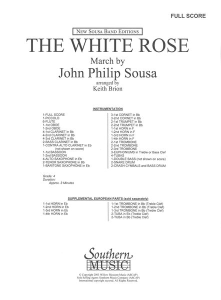 White Rose March : For Concert Band / arr. Keith Brion.