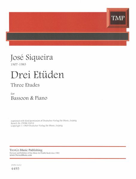 Three Etudes : For Bassoon and Piano.