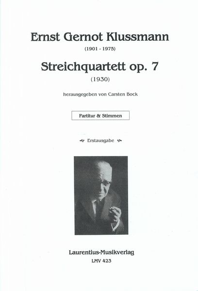 Streichquartett, Op. 7 (1930) / edited by Carsten Bock.