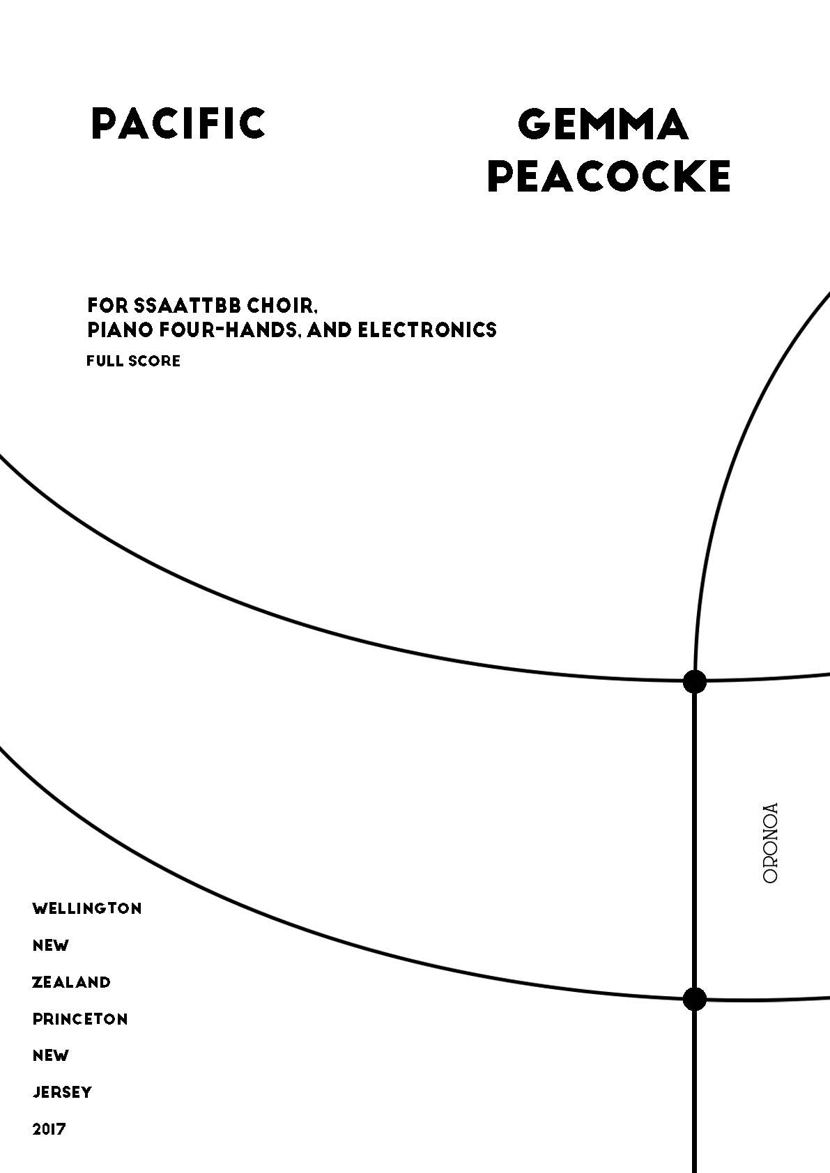 Pacific : For SSAATTBB Choir, Piano 4-Hands and Fixed Electronics (2017).