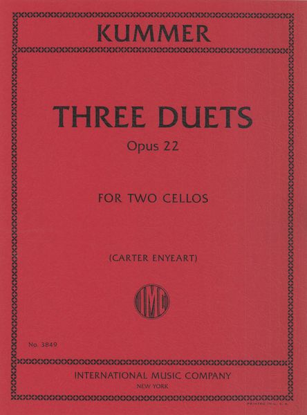 Three Duets, Op. 22 : For Two Cellos / edited by Carter Enyeart.