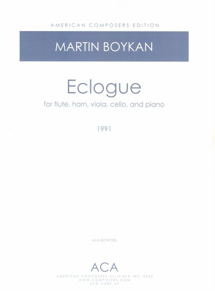 Eclogue : For Flute, Horn, Viola, Cello and Piano (1991).