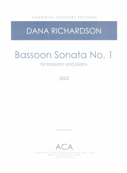 Bassoon Sonata No. 1 : For Bassoon and Piano (2023).