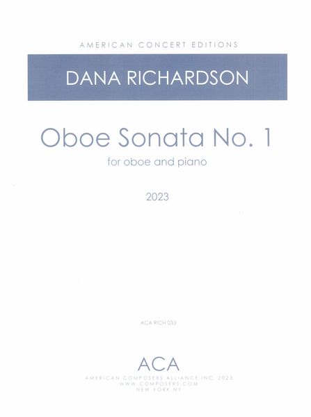 Oboe Sonata No. 1 : For Oboe and Piano (2023).