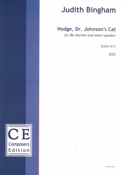 Hodge, Dr. Johnson's Cat : For B Flat Clarinet and Tenor/Speaker (2023).