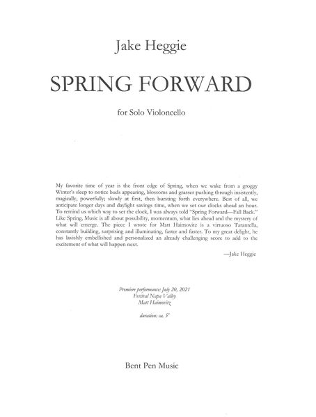 Spring Forward : For Solo Violoncello / edited by Matt Haimovitz.