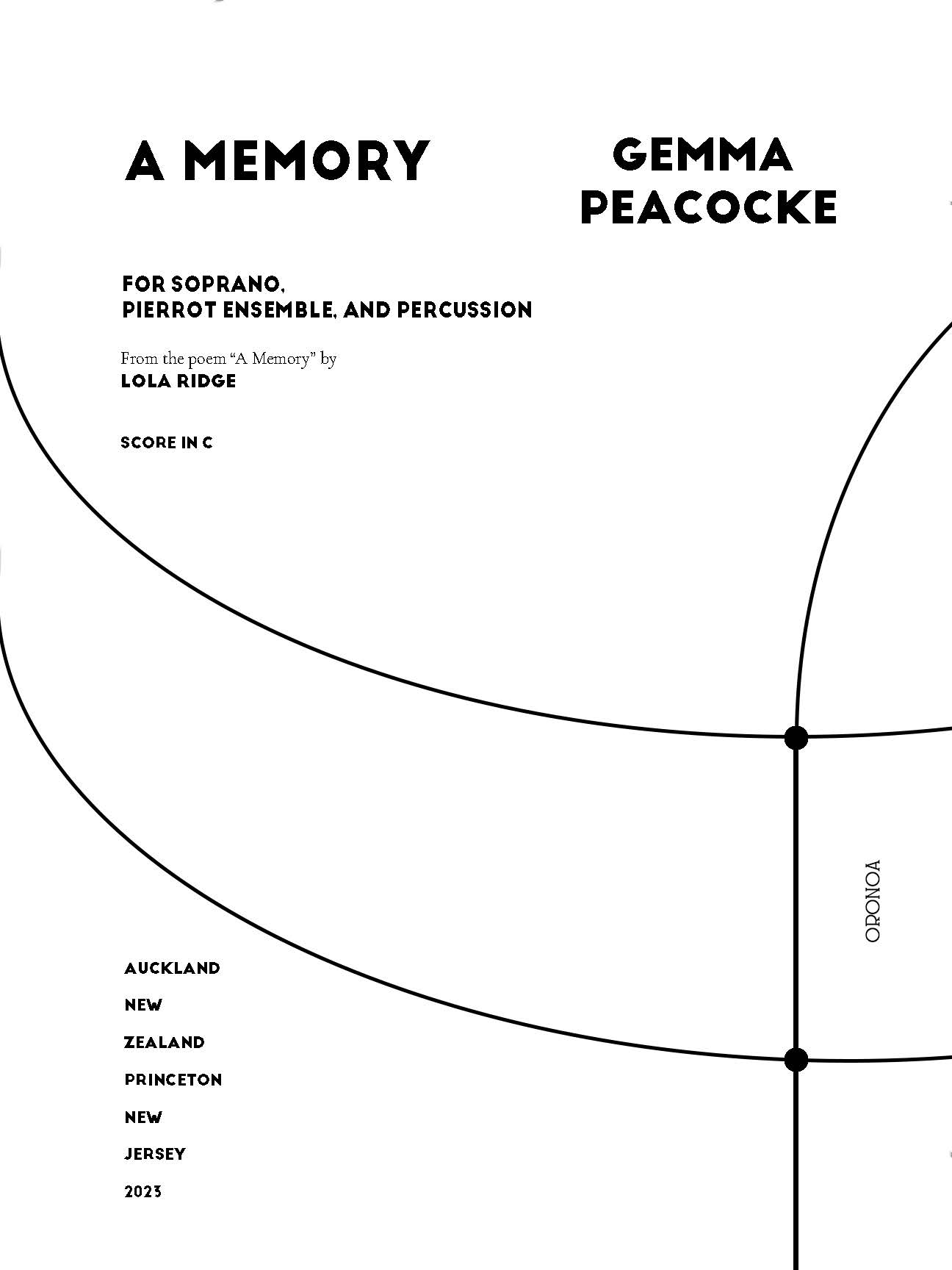 A Memory : For Soprano, Flute, Clarinet, Violin, Cello, Percussion and Piano (2022).