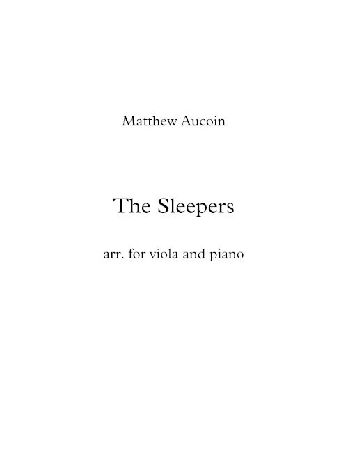 Sleepers : For Viola and Piano / arranged by The Composer.