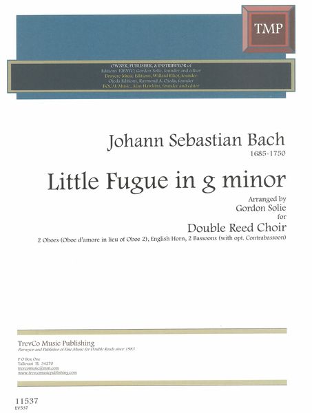 Little Fugue In G Minor : For Double Reed Choir / arr. Gordon Solie.