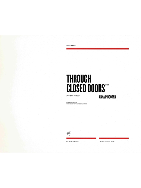 Through Closed Doors : For Two Violins (2014).